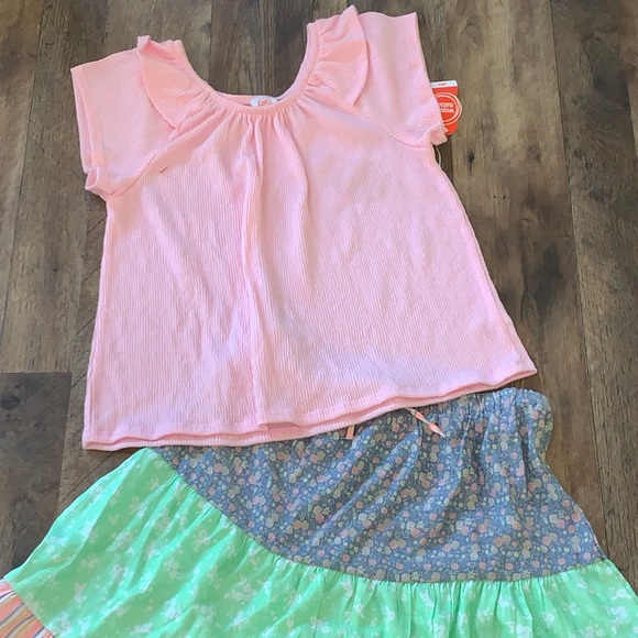 Wonder Nation NWT mixed media boho skirt/shirt/scrunchie set size XL 14-16 Plus - Picture 2 of 6